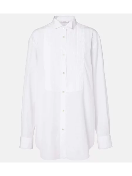Cămașă The Row din poplin alb