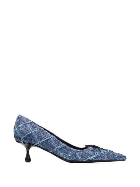 Pantofi cu toc Jimmy Choo cu șireturi din dantelă albastru
