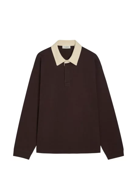 Lung tricou polo Frame maro