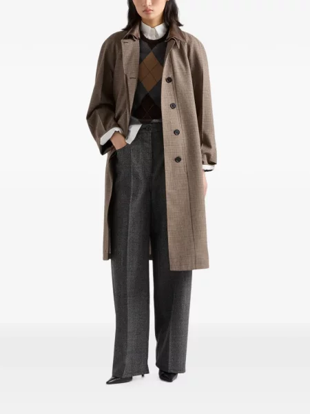 Pantaloni Prada de lână gri