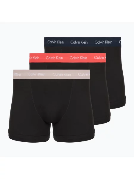 Boxeri pentru bărbați Calvin Klein Trunk 3 perechi black in green bloom wb/black in da negru