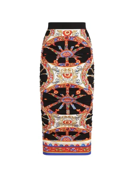Fustă midi Dolce & Gabbana cu imagine negru