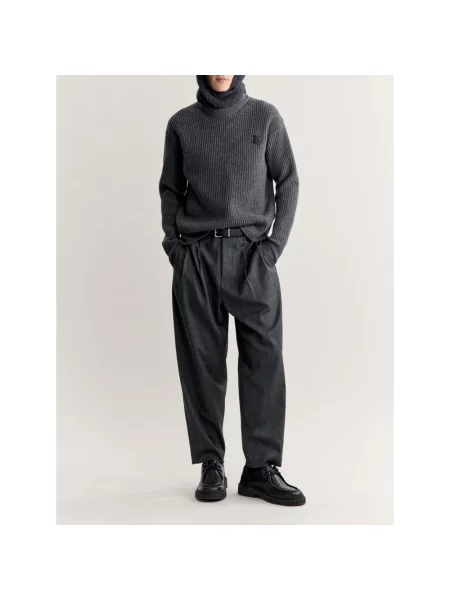 Sweter Maison Kitsune wełniany szary