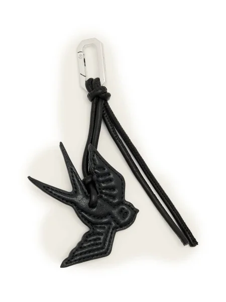 Usnjen obesek za ključe AllSaints SWALLOW črna