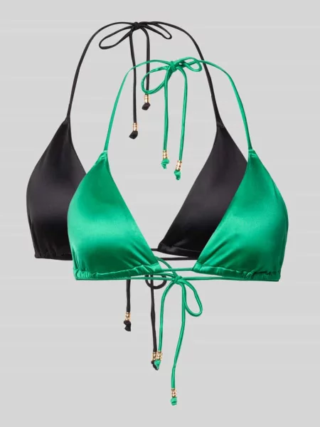 Góra od bikini z wiązaniem w zestaw 2 szt. model AMNESIA' Dorina zielone