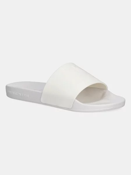 Natikači Calvin Klein Jeans SLIDE MONOGRAM TPU bela