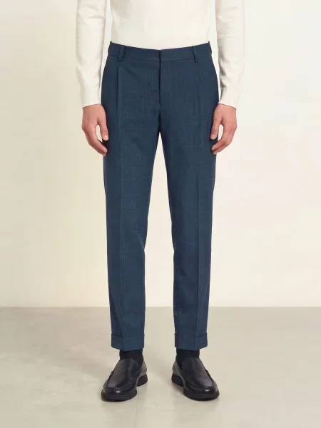 Strellson Oblekové Kalhoty Relaxed Fit dark blue modré