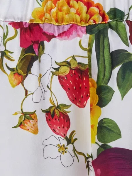 Pantaloni Weekend Max Mara cu model floral cu imagine alb