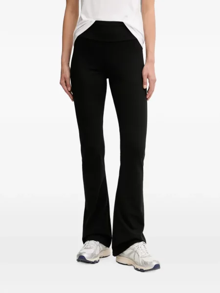 Pantaloni Ea7 Emporio Armani evazate cu autograf negru