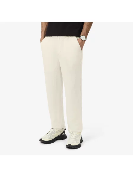 Lacoste Lniane Spodnie Chino O Kroju Regular Fit beżowy