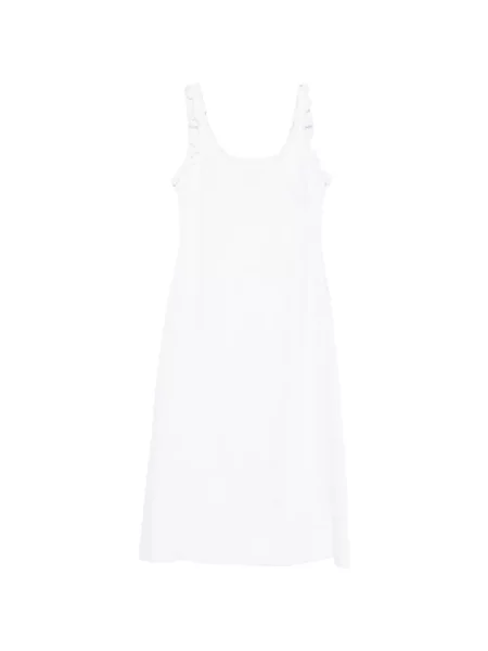 Rochie midi Posse cu volane alb