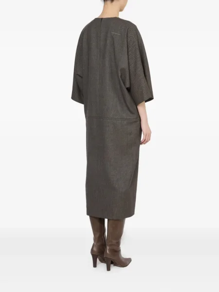 Rochie midi Mm6 Maison Margiela până la genunchi de costum gri