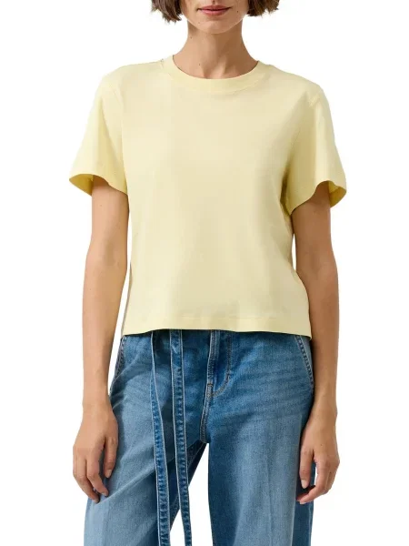 T-shirt o kroju relaxed fit z czystej bawełny S.oliver Red Label żółta