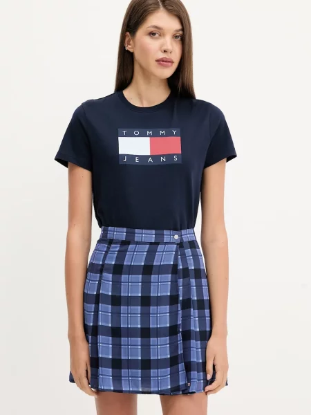 Tommy Jeans Tricou Flag Bleumarin