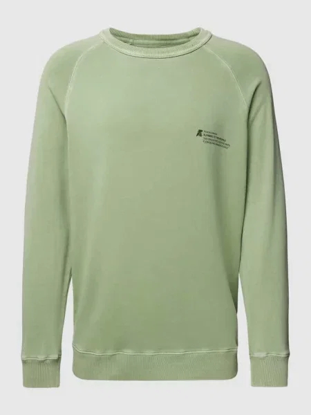 Bluza z nadrukiem z logo model ‘ACACIA’ Thinking Mu zielona