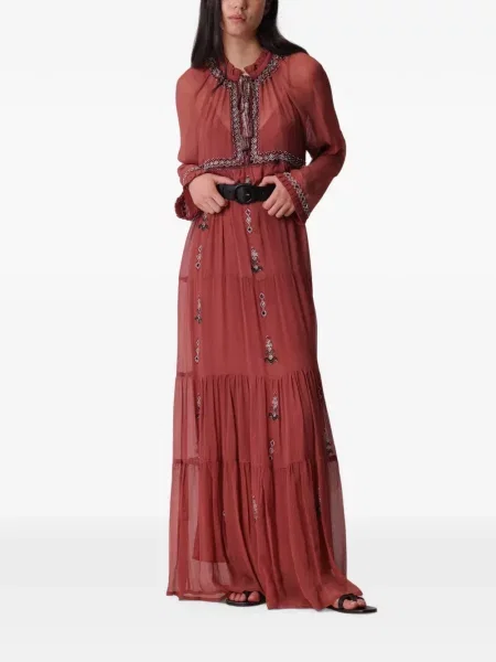 Rochie maxi Fortela de mătase roșu