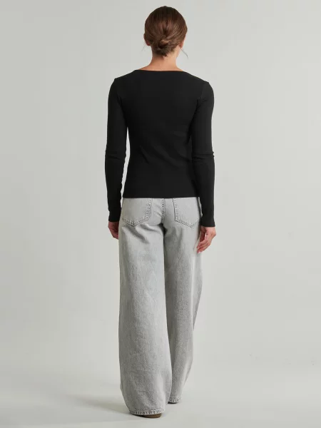 Dlouho tričko Calvin Klein Jeans s dlouhými rukávy černé
