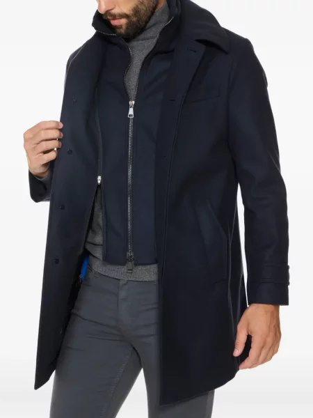 Palton Norwegian Wool de lână albastru