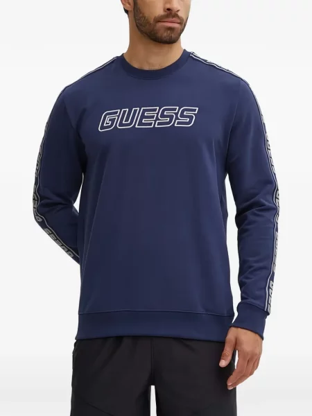 Pulover Guess cu autograf albastru