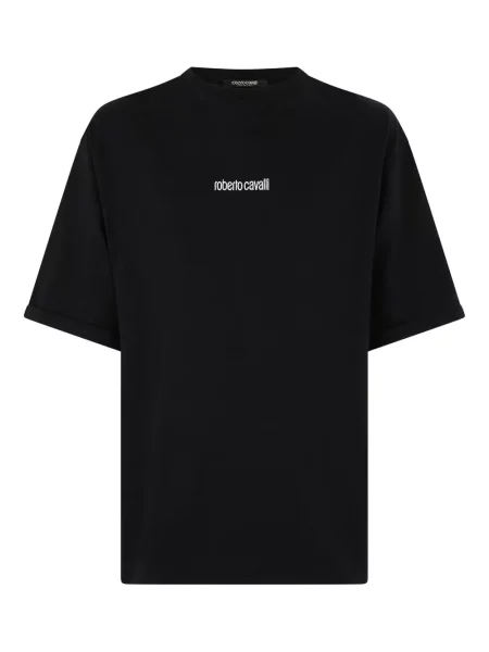 Tricou Roberto Cavalli cu imagine cu dungi de tigru negru