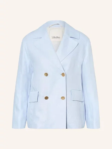 S Max Mara Lněný Blejzr Avenue tmavě modrá