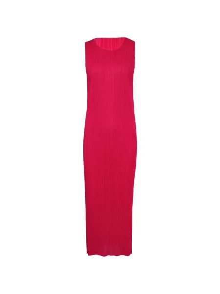 Rochie maxi Pleats Please Issey Miyake fără mâneci roz