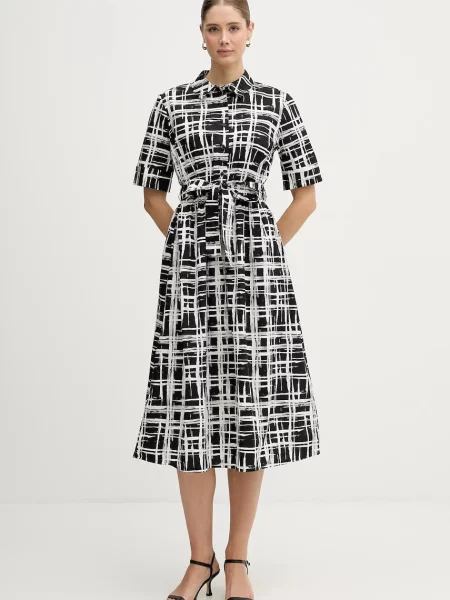 Dkny rochie din midi evazați negru