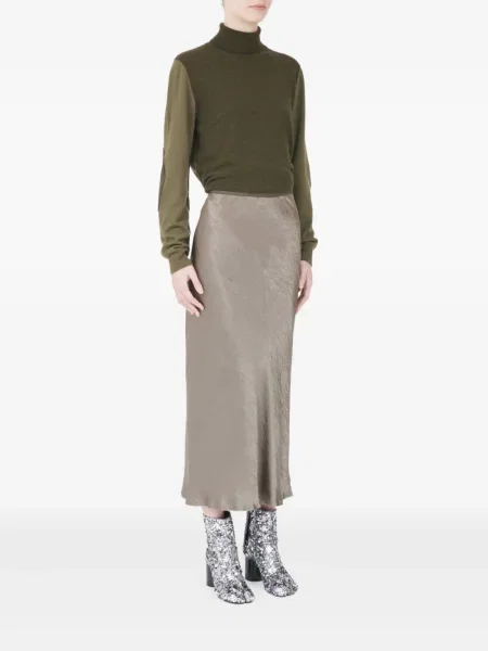 Fustă midi Maison Margiela până la genunchi maro