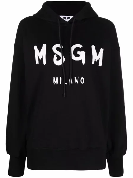 Hanorac cu glugă Msgm cu imagine negru
