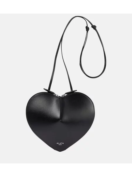 Kožna kožna torba Alaã¯a crna