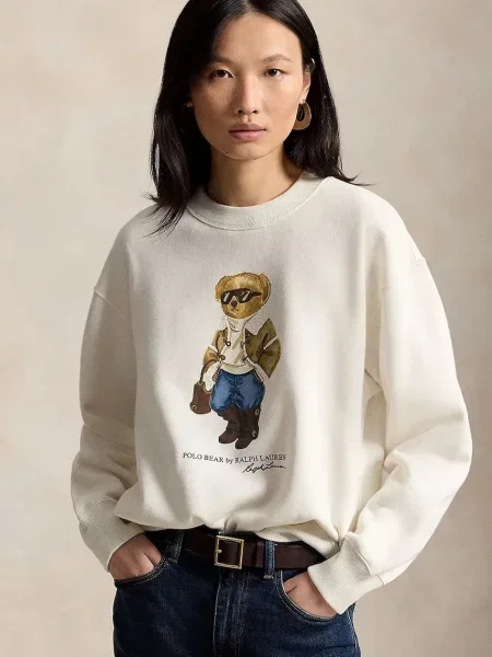Polo Ralph Lauren pulover z bombažem bež