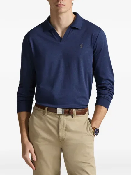 Tricou polo Polo Ralph Lauren cu glugă cu blană cu broderie roșu