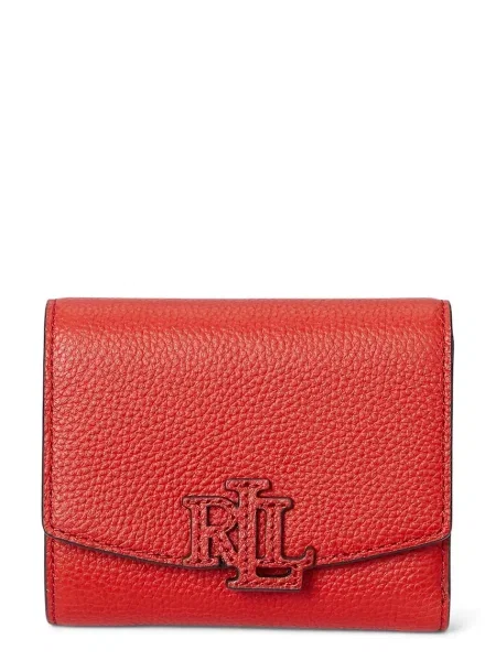 Кожен портфейл Lauren Ralph Lauren черно червено
