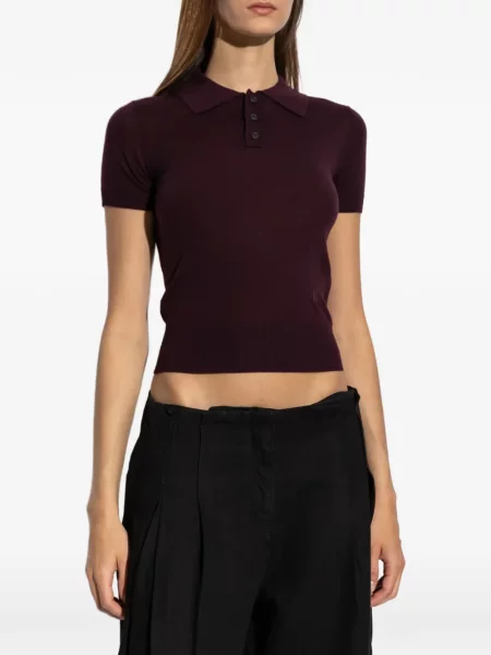 Scurt tricou polo Dsquared2 de lână roșu