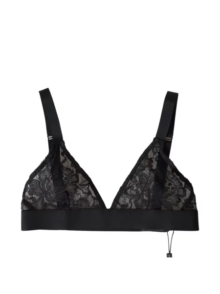 Sutien triunghi Dolce & Gabbana cu model floral din dantelă negru