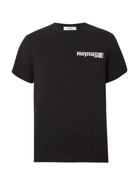 REPLAY Tricou galben / portocaliu / negru alb