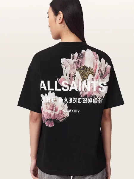 AllSaints tricou oversized pentru femei din ELIANA ETTA TEE alb