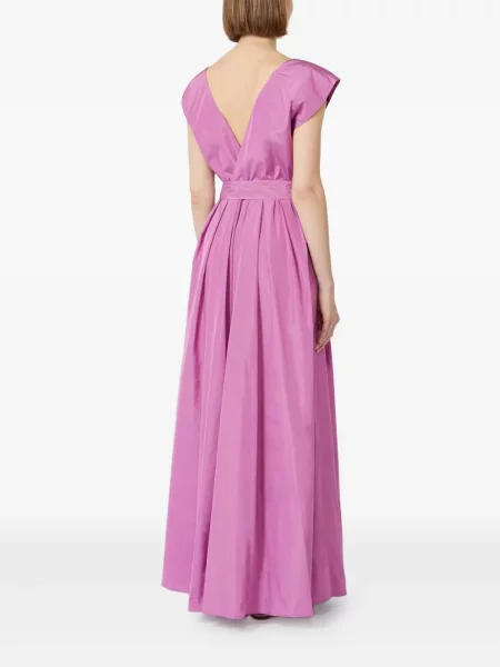 Rochie maxi Max Mara cu decolteu în V de costum roz