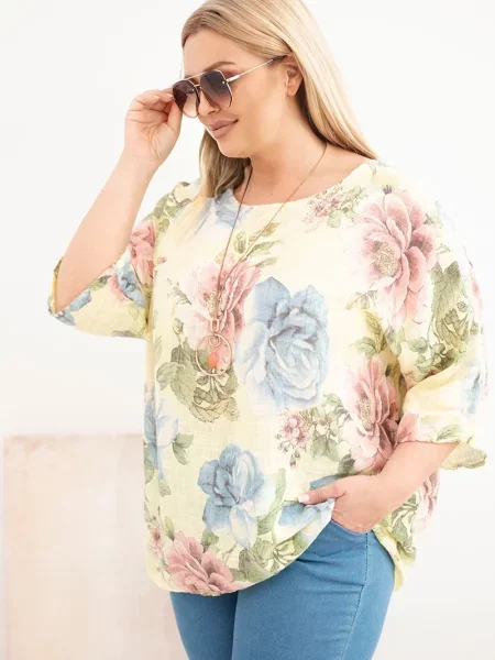 Bluzka Kesi Włoski w kwiatki