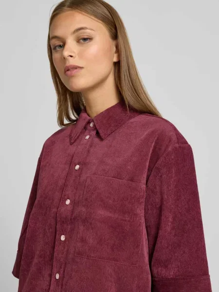 Opus Koszula Faisa Ze Sztruksu lila bordowa