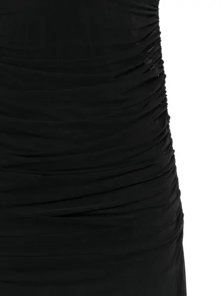 Rochie maxi Fisico cu volane cu gât halter negru