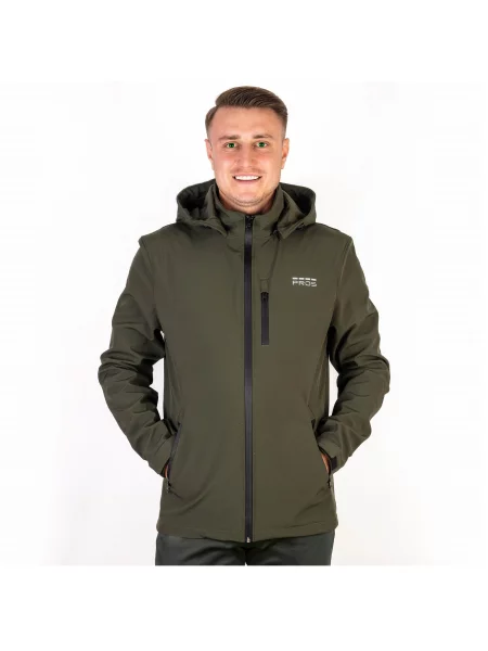 Kurtka Przeciwdeszczowe Wodoodporna Wędkarska Pros Softshell Khaki zielona