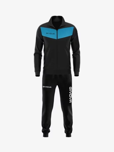 GIVOVA dres sportowy komplet bluza i spodnie Triacetato czarny/niebieski czarne