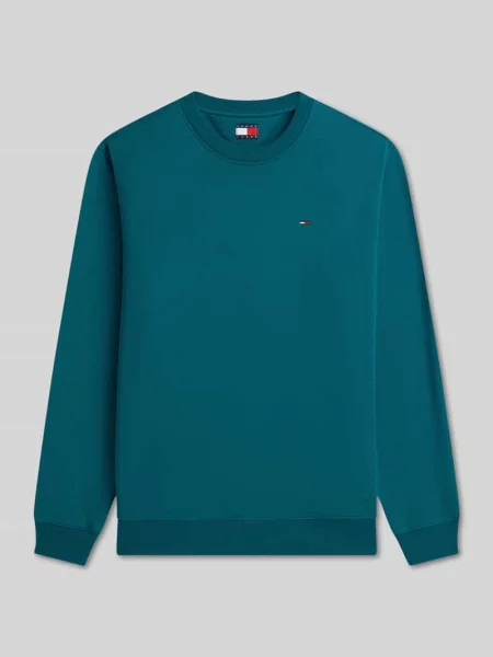 Bluza o kroju regular fit z mieszanki bawełny Tommy Jeans zielona