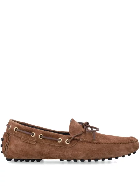 Pantofi loafer Tom Ford din piele de căprioară maro
