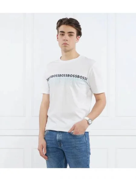 BOSS GREEN Tricou Tee 2 alb