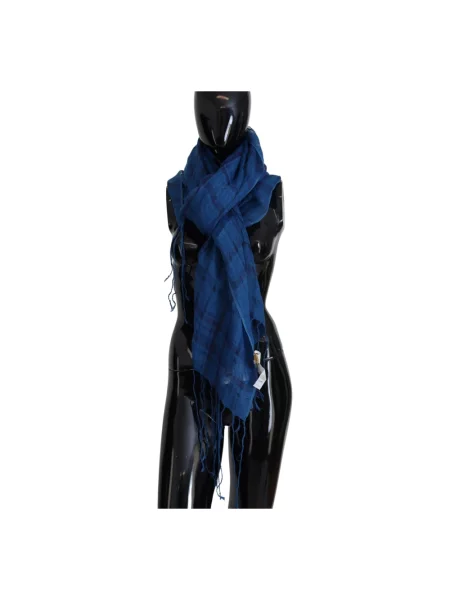 Lniana szal Costume National niebieska