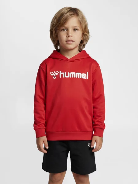 Bluza z kapturem dla dzieci Hummel hmlLOGO czerwona