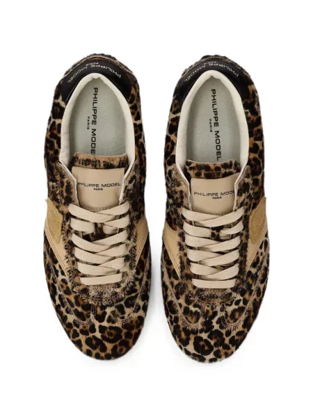 Sneakerși Philippe Model Paris cu imagine cu model leopard maro