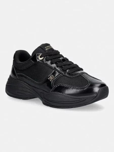 Tommy Hilfiger MODERN RUNNER SHINY LEATHER sneakers pentru femei negru